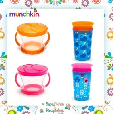 Munchkin - Kit Copo grande antivazamento 360º + Porta Biscoitinhos