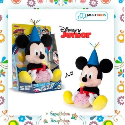 Multikids/Disney Junior - Pelúcia Mickey Happy Birthday com Som