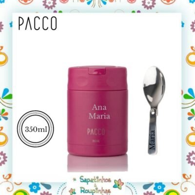 PACCO - Pote Térmico Food Jar 350ml Fúcsia com gravação a laser