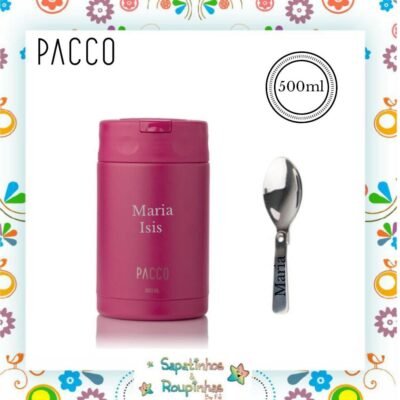 PACCO - Pote Térmico Food Jar 500ml Fúcsia com gravação a laser 