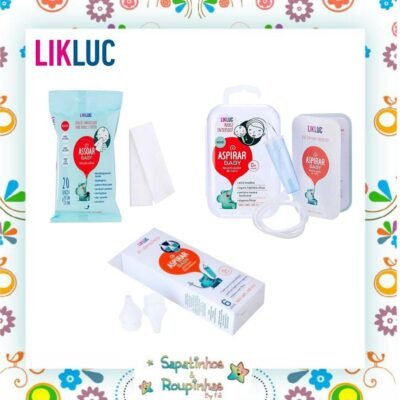 LikLuc - Kit Assoar Baby Lenços Umedecidos com Solução salina + Aspirar Baby Aspirador Nasal + Kit conveniência com cartela com bicos descartáveis