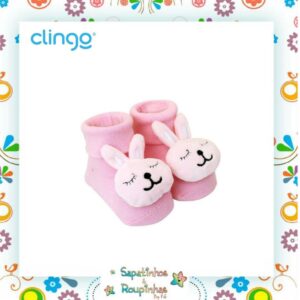 Clingo - Kit Pantufa antiderrapante com chocalho + Naninha com mordedor + Lata alta redonda com alça com gravação a laser - Imagem 12