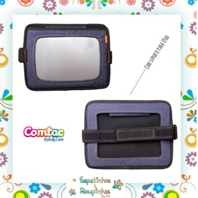 Comtac Kids & Care - Espelho Retrovisor/ Suporte Para Ipad® Para Encosto De Banco - Cor Jeans Azul Índigo