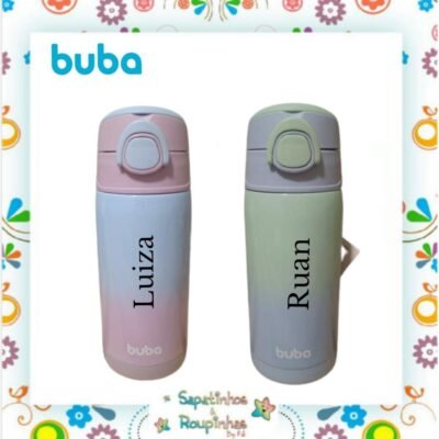 Buba - Garrafa Térmica com Canudo 400ml com gravação a laser