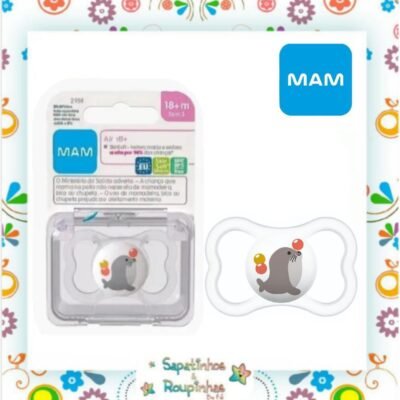 MAM - Chupeta Bico de Silicone Air 18m+ Neutra C/ Estojo
