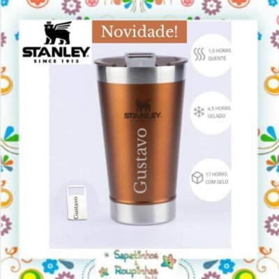 Stanley -  Copo térmico de cerveja com tampa Maple 473ml com gravação a laser