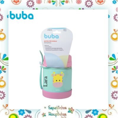 Buba - Pote térmico animal Fun girafa 320ml com gravação a laser
