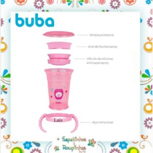 Buba - Copo de treinamento 360° com alça removível com gravação a laser - Imagem 7