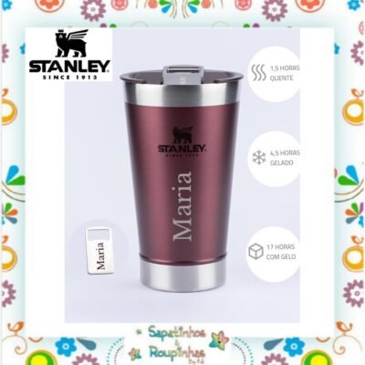 Stanley - Copo térmico de cerveja com tampa Wine 473ml com gravação a laser