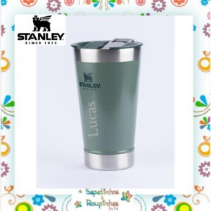 Stanley - Copo térmico de cerveja com tampa Hammertone Green 473ml com gravação a laser - Imagem 3