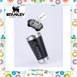 Stanley - Copo térmico de cerveja com tampa Matte Black 473ml com gravação a laser - Imagem 4