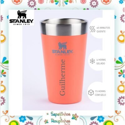 Stanley - Copo térmico de cerveja sem tampa Guava 473ml com gravação a laser