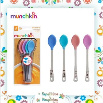 Munchkin - Colher Termo Sensível de Inox com gravação a laser