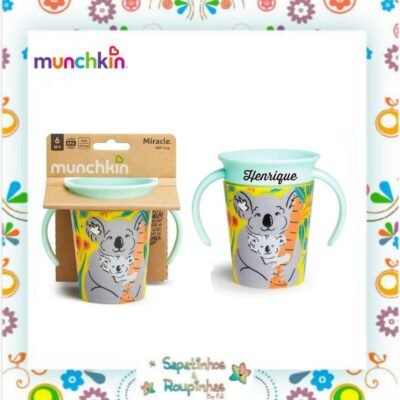 Munchkin- Copo de Treinamento 360° 6m+ 177ml Wild coala com gravação a laser