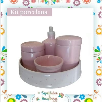 Kit Higiene porcelana rosa