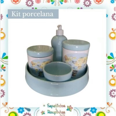 Kit Higiene porcelana azul