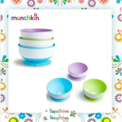 Munchkin - 3 Tigelas Coloridas Com Ventosa
