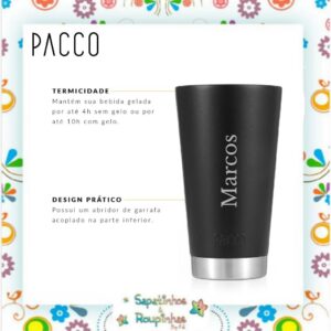Pacco - Kit Copo Térmico Beer Cup 473ml + Copo Térmico Happycup 295ml com gravação a laser - Imagem 4