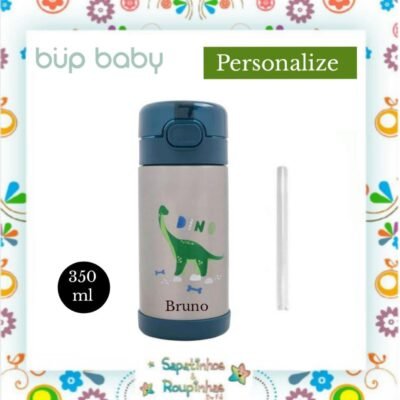 Bup baby - Garrafa Flip Térmica Dino com gravação a laser