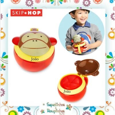 Skip Hop - Porta Snack Zoo Macaco com gravação a laser