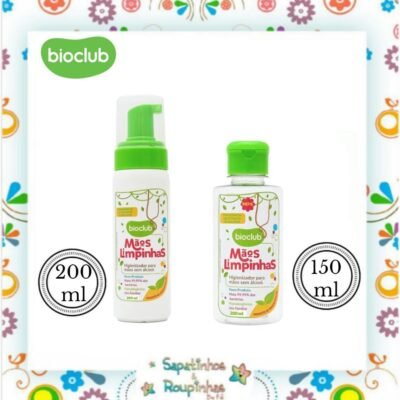 Bioclub - Kit Mãos limpinhas higienizador para mãos sem álcool 200ml + Refil Mãos limpinhas higienizador para mãos sem álcool 150ml
