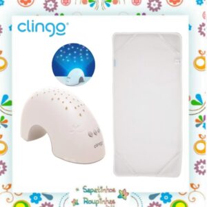 Clingo - Kit Luminária com Luz e Sons Elefantinho + Camada extra para colchão safe baby - Imagem 6