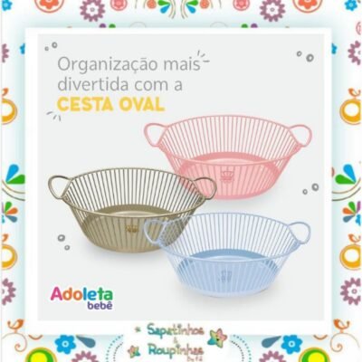 Adoleta bebê - Cesta oval de Roupas e Objetos Infantis