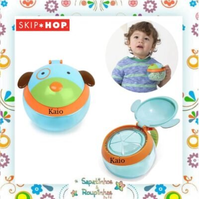 Skip Hop - Porta snack zoo cachorro com gravação a laser 