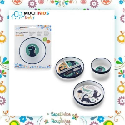 Multikids baby - Kit 3 pratinhos Rex Nhac Nhac!
