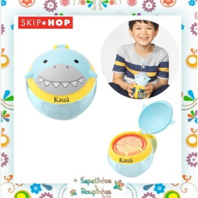 Skip Hop -Porta Snack Zoo Tubarão com gravação a laser
