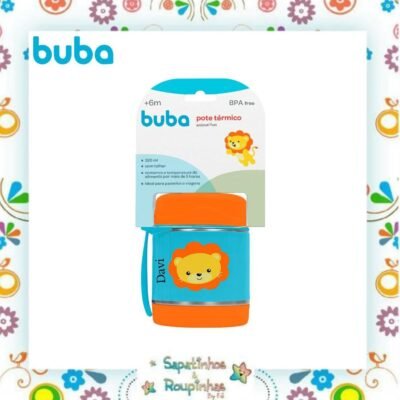 Buba - Pote térmico animal Fun leão 320ml com gravação a laser