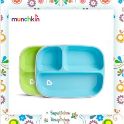 Munchkin - Conjunto prato divisória azul e verde