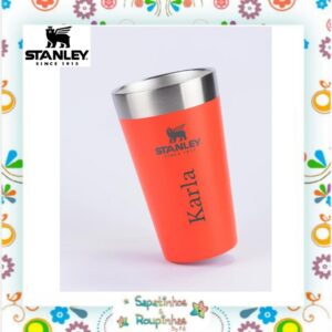 Stanley - Copo térmico de cerveja sem tampa Signal Orange 473ml com gravação a laser - Imagem 3