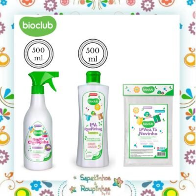 Bioclub - Kit Saco Lavou tá novinho + Roupa Cheirosinha 500ml e um Lava roupinhas 500ml