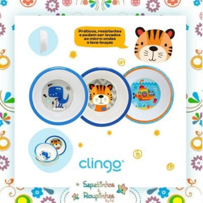 Clingo - Kit 3 Tigelas Infantis