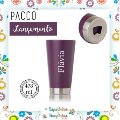 Pacco - Beer Cup Roxo 473ml com gravação a laser