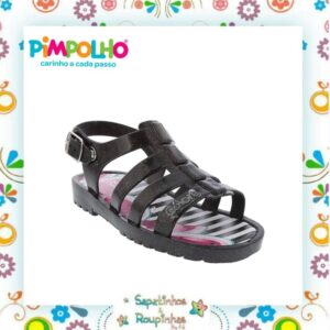 Pimpolho - Sandália Infantil Preto com Brilho Colorê - Imagem 3