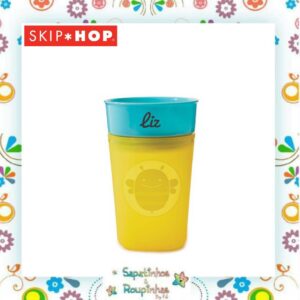 Skip Hop - Kit Copo de treinamento zoo abelha 266ml + prato de treinamento zoo abelha com gravação a laser - Imagem 3