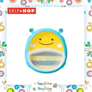 Skip Hop - Kit Copo de treinamento zoo abelha 266ml + prato de treinamento zoo abelha com gravação a laser - Imagem 5