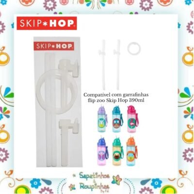 Skip Hop - Kit 2 canudos de reposição Compatível com garrafinha 390ml flip zoo