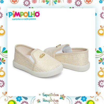 Pimpolho - Tênis Infantil Slip On Bebê dourado