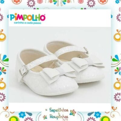 Pimpolho - Sapatilha Infantil Bebê Laço branco