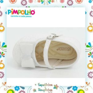 Pimpolho - Sapatilha Infantil Bebê Laço branco - Imagem 3