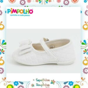 Pimpolho - Sapatilha Infantil Bebê Laço branco - Imagem 4