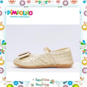 Pimpolho - Sapatilha Infantil Bebê Laço dourado - Imagem 3