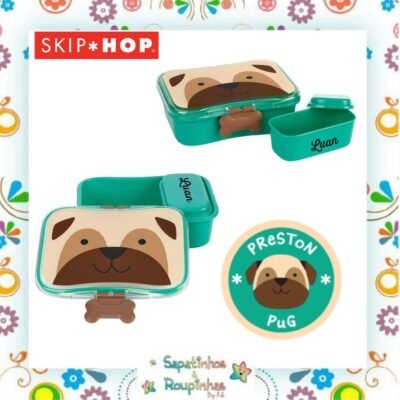 Skip Hop - Kit lanche Zoo cachorro Pug com gravação a laser