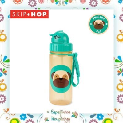 Skip Hop - Garrafinha Flip Zoo cachorro pug com gravação a laser