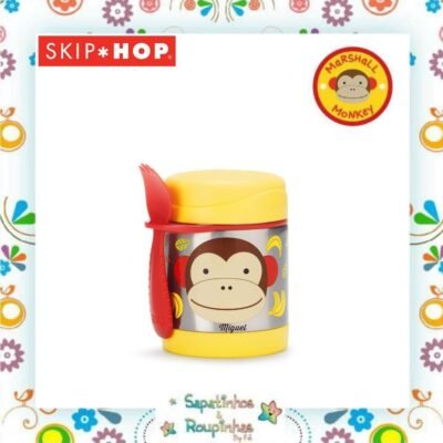 Skip Hop - Pote Térmico com Talher Zoo Macaco com gravação a laser