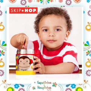 Skip Hop - Pote Térmico com Talher Zoo Macaco com gravação a laser - Imagem 4
