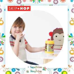 Skip Hop - Pote Térmico com Talher Zoo Macaco com gravação a laser - Imagem 3